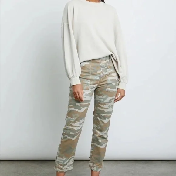 RAILS Light Sage Camo ADLER Button Fly Utility Ankle/Cropped Jeans Pant - Picture 2 of 13